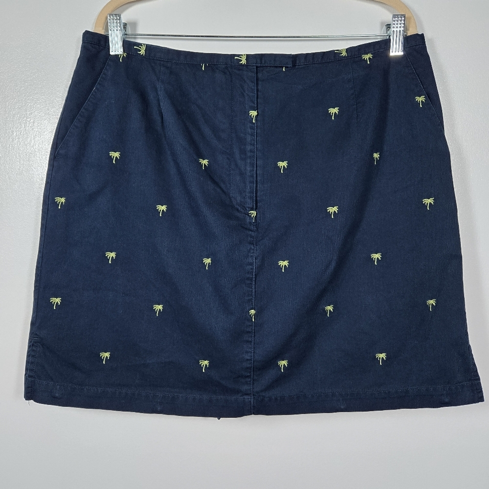 LIZGOLF Navy Blue Embroidered Palm Tree Print Golf Tennis Pickle Ball Skort 16